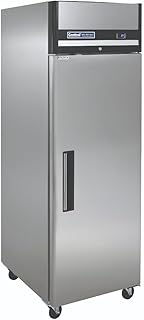 Commercial One Door Reach-In Freezer, Mobile Stainless Steel Commercial Freezer for Restaurants, Top Mount Compressor, 23 Cubic Ft, 27" Wide, 115V (69K-034)