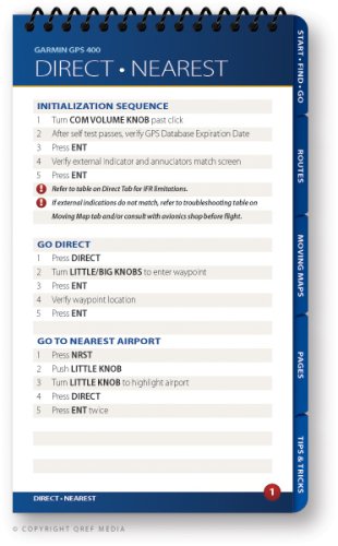 Garmin GPS 400 Qref Checklist (Qref Avionics Quick Reference)      Spiral-bound – December 15, 2008