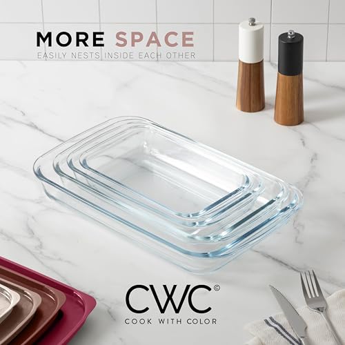 image for COOK WITH COLOR 8 PC. Glass Baking Dish Set with Lids - Deep Casserole