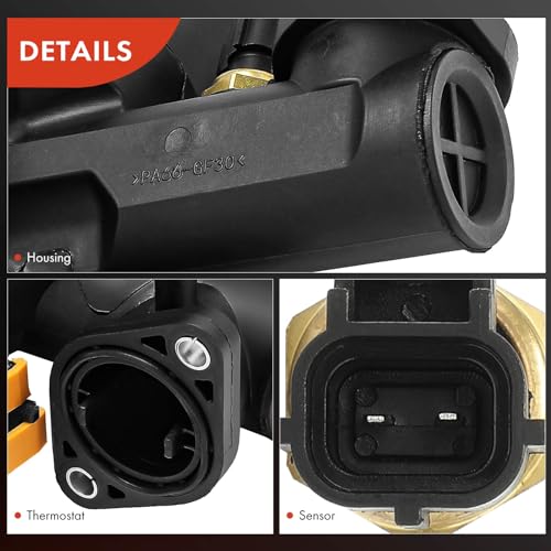 A-Premium Engine Coolant Thermostat Housing Assembly Compatible with Jaguar S-Type 2003-2008, Vanden Plas, XJ8 2004-2009, XF 2009-2010, XK 2007-2009 - Thumbnail 7