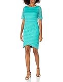 Jessica Howard Women's Elbow Sleeve Sheath Dress with Tulip Hem, Turquoise, 12