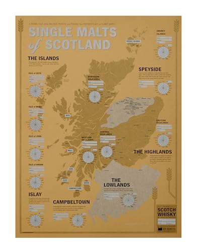 Single Malts of Scotland: Unique Scotch Tasting Map