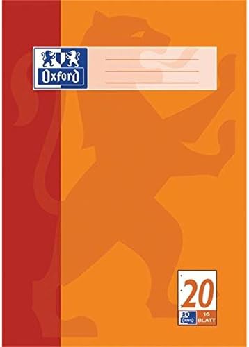 Oxford 100050354 School Notepad Lines 20 - A4, 50 Sheets/90 g/m², 4 Holes, weiß