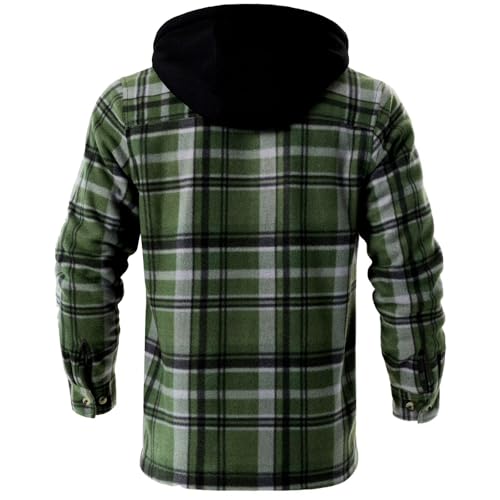 Image of LeeHanTon Mens Flannel Jacket Heavyweight Sherpa Fleece Jackets Outdoor Hiking Casual Soft Warm Coat with Pockets