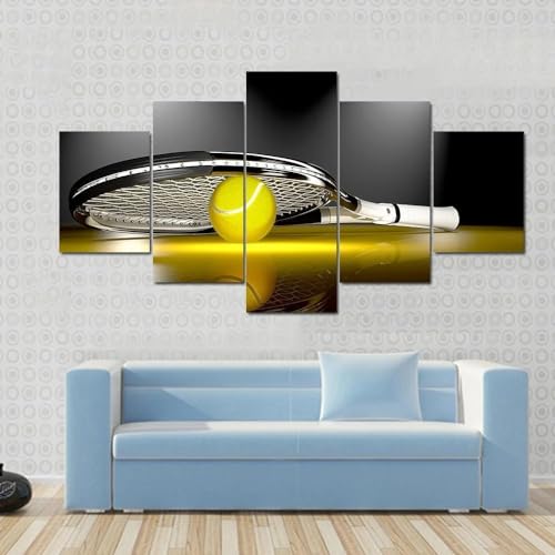 DéCoration murale pour salon 5 parties habillage grand mur vide tennis