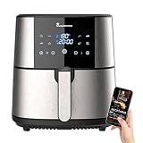 RECETAS SALUDABLES: Con nuestra air fryer podrás cocinar los alimentos utilizando un 90% menos de grasa. Su potencia de 1800W permite que el aire caliente a 360º se mueva por toda la cavidad. ¿El resultado? obtendrás alimentos muy crujientes.