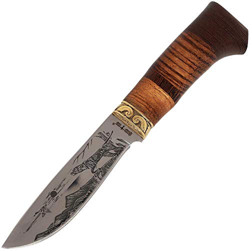 Grand Way Hunting Knife - Decorative Fixed Blade Knife - Classic Stainless Steel Hunting Knife with Wood Handle FB 1022