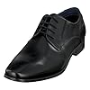 bugatti Men's Business shoe made of leather, classic derby with elastic band, Black, 10.5 UK #1