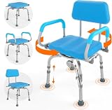RUIERS FSA/HSA Eligible Swivel Shower Chair with Arms and Back, Padded Seat