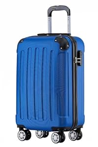 BEIBYE Zwillingsrollen Hardcase Reisekoffer Koffer Trolleys Hartschale in XL-L-M in 14 Farben (Diamondblau, Handgepäck (55cm))