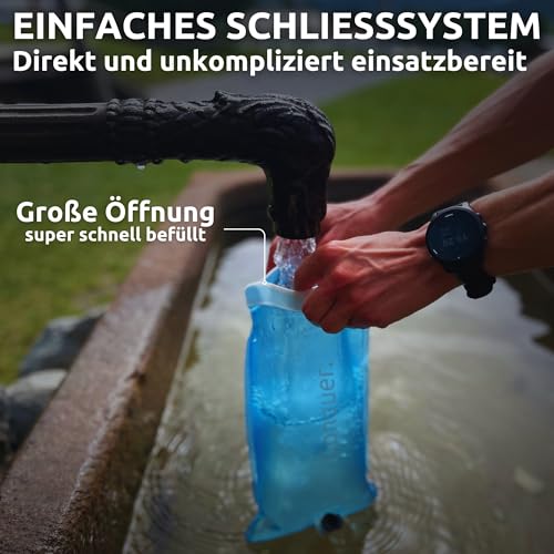 Conquer. Trinkblase 2L mit abnehmbarem Trinkschlauch & Biss-Ventil | BPA-freie Wasserblase als Trinksystem für Trinkrucksack | Joggen, Wandern, Running, Radfahren, Outdoor – Bild 5