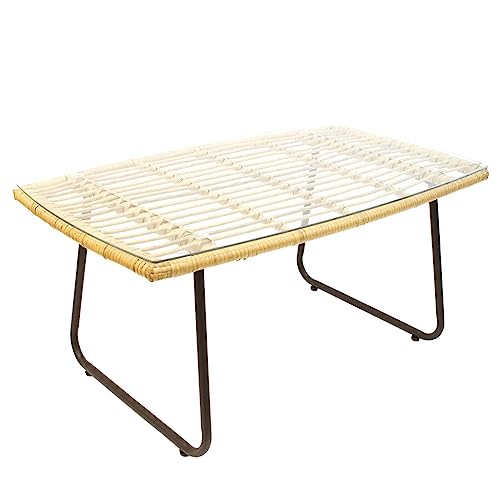 Table Basse en Verre Surabaya meuble de salon rectangulaire transparent moderne - 2