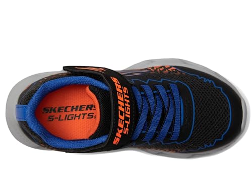 Skechers Skechers Boys, Baskets, Black Synthetic/Blue & Orange Trim,