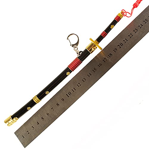 Anime Roronoa Zorro Figures Sword Keychains Mini Japanese Katana Cosplay Action Key Chain Tiny Weapon One Piece Fans Gift (Enma Black) #TOP4