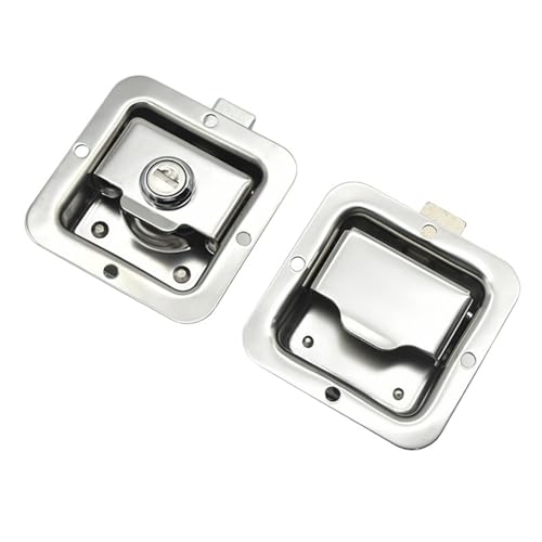 Mechanical Panel Lock Stainless Steel Material Distribution Box Electric Impact Pull-Type Vehicle Industrial Hardware Accessories 1Pcs(Stainlesssteel[withlock])