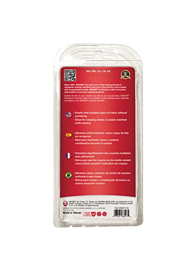 Singer | Even Feed Walking Presser Foot - Fork, Perfect For Matching Stripes & Plaids, Quilting & Sewing With Pile Fabrics #TOP5