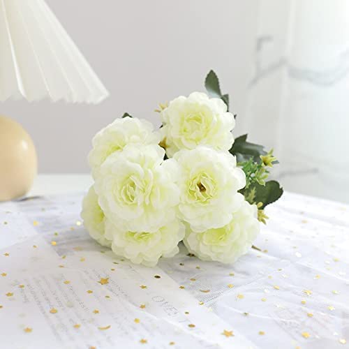 Fiori Artificiali Rosa Peonia di Seta con Congedo vegetale Fiori di Carta Decorazione murale Decorazione di Nozze Autunno Blumen Artigianato Festa della Mamma