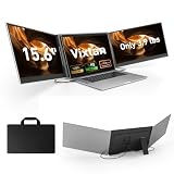 Vixtan 15.6" Triple Laptop Screen Extender, Ultra-Thin FHD IPS Portable Monitor for Laptop, USB-C Plug & Play Multi Screen Attachment for 13-17.3" laptops with Windows/Mac/Chrome