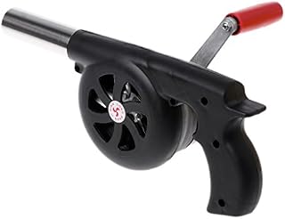 Esweny Outdoor Cooking BBQ Fan Air Blower,Mini Hand Crank Fan Air Blower Grill