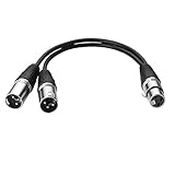 longitud: 12 pulgadas SIENOC 0.3M Cable para micrófono XLR Cable de audio XLR Hembra a XLR Macho(1x XLR Female to Dual XLR Male)