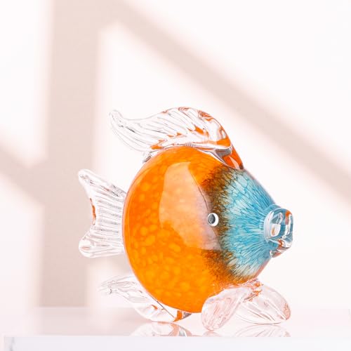 handgefertigt aus borosilikatglas - Detailansicht von LCCCK Große Glasfisch Statue mundgeblasen – Dealfoxx.de