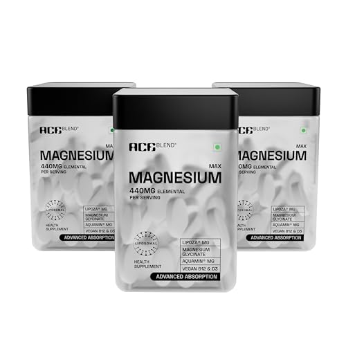 Image of Ace Blend Max Magnesium Glycinate (180 tablets) | 1600mg Triple Complex | 440mg Elemental Magnesium | Calcium, Vegan Vitamin B12 & D3 | Promotes Deep Sleep, Muscle Recovery & Heart Health