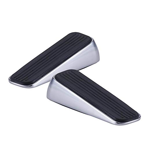 Lot de 2 butoirs de Porte VINN Dunn chromés, en Alliage de Zinc et en Silicone très résistants antidérapants pour Porte de Salle de Bain, Cuisine, Chambre d'enfant Cover