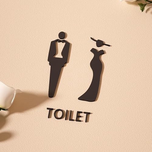 Letreros de aseos para comercio señalización luminosa de baño en pared negra 3