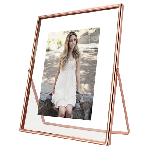 AhaGo Rose Gold Floating Frame, 8"x10", Vertical