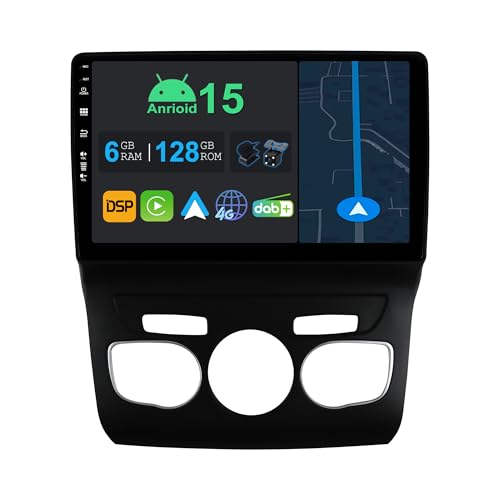 Autoradio Octa-Core haut de gamme sous Android 15 dédié aux Citroën C4 et DS4