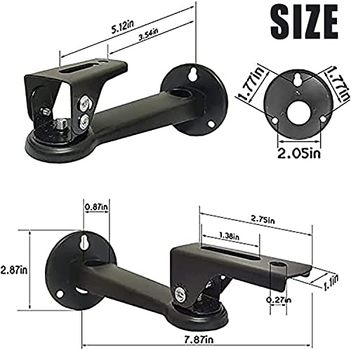 2-Be-Best Mini Projector Wall Mount Angle Adjustable Projector Mount Length 7.87 In / 20 Cm Thread 1/4" M4 M6 Rotation 360° As Projectors Cctv Dvr Cameras Camcorder Mount For Office School Home Black #TOP3