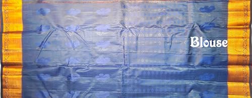 Image of VFCollections Women's Kanchipuram Silk Pure Pattu Sarees With Blouse