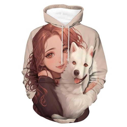 Sweat à capuche chien blanc pour célébrer votre amour des animaux