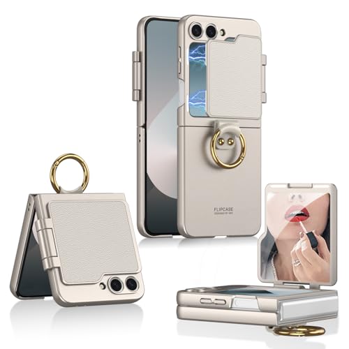 �K�pSamsung Galaxy Z Flip 6�p�r���[�e�B�[�~���[�X�����d�b�P�[�X�AFlip5�p���C�t���b�v�ی�J�o�[�A�d�C�߂��������O�t�������h�~�V�F�� (�D�F, Flip 6�̏ꍇ)