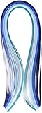 Quilled Creations Mixed Color Quilling Paper, 3/8-Inch, Blue, 100 Per Package