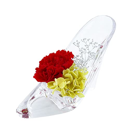 花 プリザーブドフラワー ガラスの靴 バラ 一輪 シンデレラ