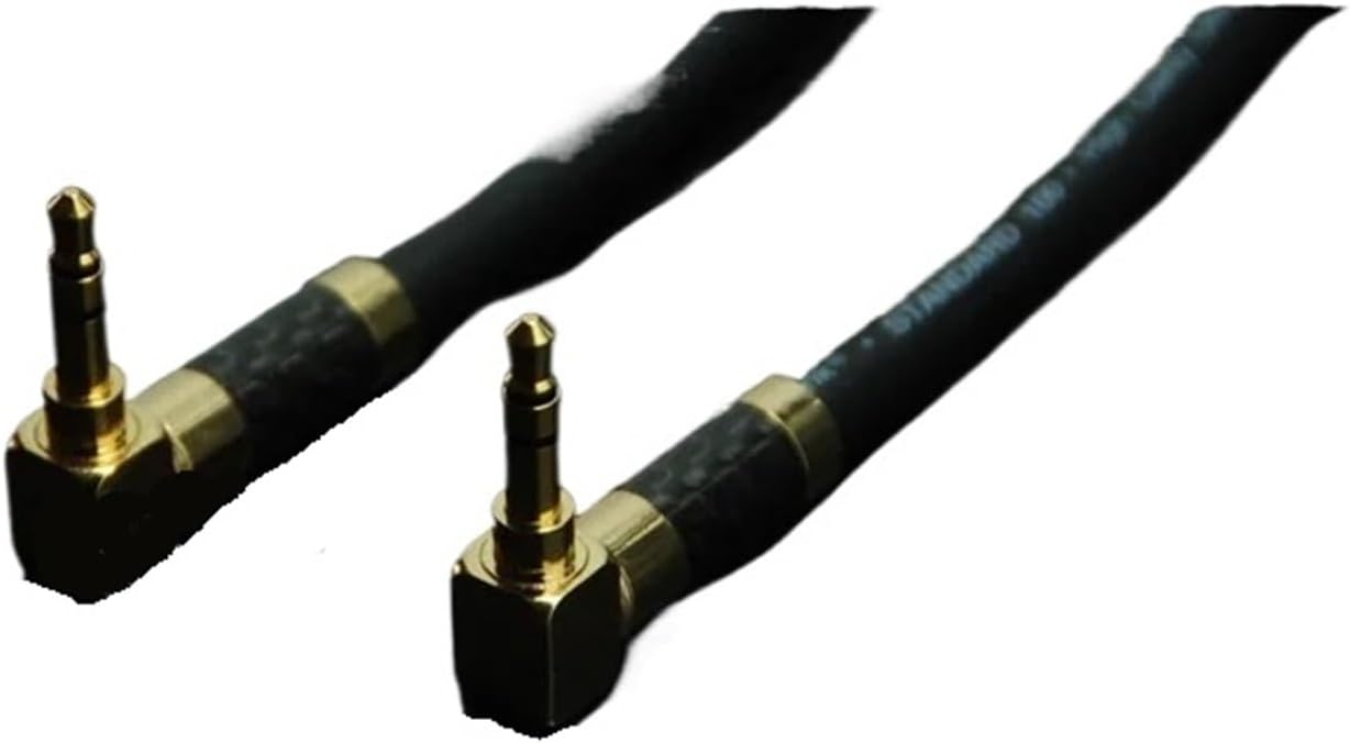 HYUERI DIY 3.5mm to 3.5mm Earphone Connecting Wire Audio Cable Male to Male 3.5mm Car Recording Cable with Carbon Fiber Shell(B I to L,1m)