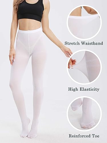 Image of SOUTHRO 80 Denier Opaque Tights for Women, High Waist Nylon Pantyhose | Soft Footed Nylon-Spandex, Tummy Control Waistband, Run-Resistant Reinforced Toe; for Office, Dress, Ballet & Winter