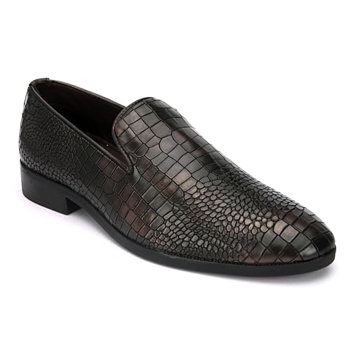 Image of San Frissco Mens Bm 2022 San Frissco Men's Loafers Handcrafted Casual Slip On Shoes Textured Upper /Soft Cushioned Footbed with TPR Sole /Comfortable Lightweight Flexible for Party, Office 9 (Copper)