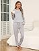 Litherday Schlafanzug Damen Lang Baumwolle Winter Pyjamas Set Langarm Loungewear Zweiteiliger Rundhals Sleepwear mit Schlafanzüge Frau Nachtwäsche