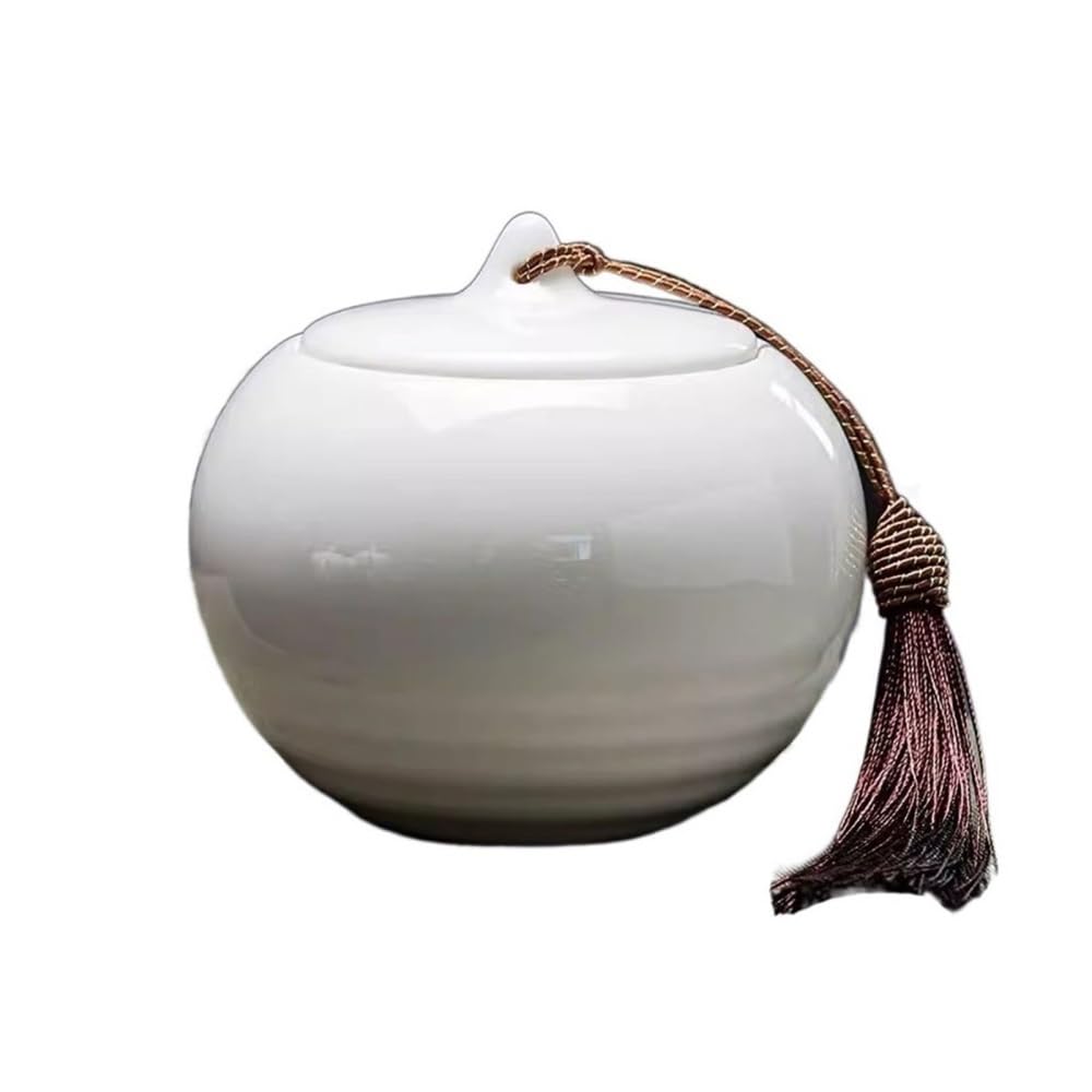 CHENGAIJIAN Tea Canister White Porcelain Tea Canister Sealed Empty Household Warehouse Storage Jar