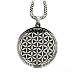 Genérico collar de hombre, collar de flor de vida, collar de mujeres Lucky Mandala, collar de geometría sagrada, joyería estética, flor de vida.