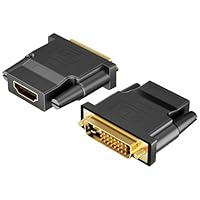 Ticenpe DVI auf HDMI Adapter, DVI-D Stecker zu HDMI Buchse Adapter 1920x1200 1080P, Bidirektionale Konvertierung DVI (24+1) auf HDMI-Konverter für PC, Monitor, Laptop, Fernseher, Projektor, 2 Stück