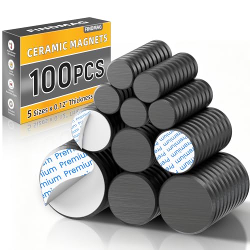 FINDMAG 100 Pack Craft Magnets, Magnets with Adhesive Backing for Fridge