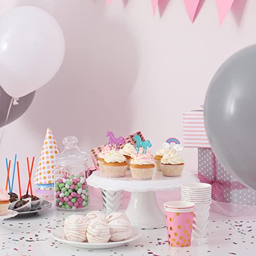 Dalaber 24 Pcs Unicorn Rainbow Cupcake Toppers - Baby Shower/Gender Reveal/Birthday/Wedding/Engagement/Anniversary Party Cake Decorations - Cute Lovely Party Decoration Supplies #TOP5