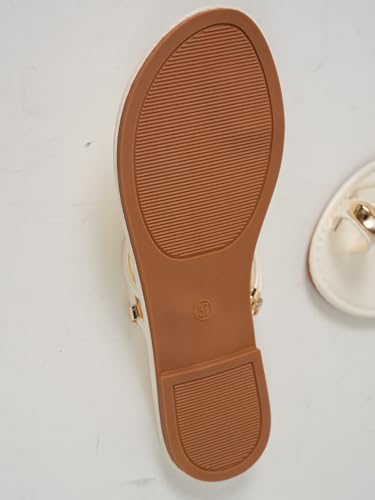 Image of Verdusa Women's Metallic Open Toe Ring Sandals Summer Strappy Flat Sandals