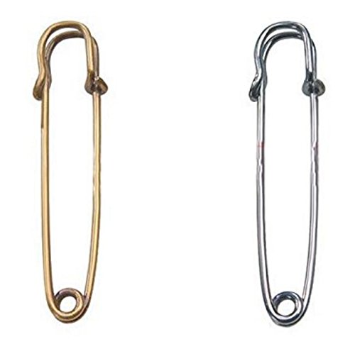 6Pcs Random Color Safety Pins Bent Needle Breastpin Shawl Sweater Buckle Brooch Fastening Jewellery Sewing Clothes Crafts Clip For Blankets Crafts Knitted Fabric Skirts Diy Tool (4 Inch(100Mm)) #TOP2