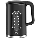 Olvy 1.7L Electric Kettle with Temperature Control – 2200W Fast Boil – Keep Warm & Auto Shut-Off Functions – Double-Wall Stainless Steel with Cool-Touch Exterior – Anti-Scale Filter – Black
