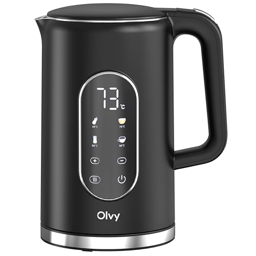 Olvy Bollitore elettrico da 1,7 l, con controllo della...
