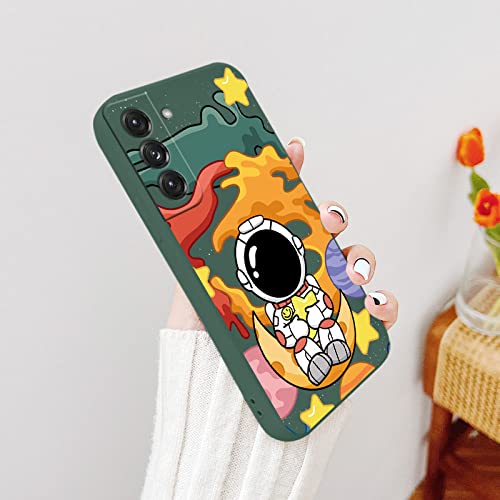 Coque Souple Astronaute Peinture à l'Huile Effet Relief Protection Silicone Vert